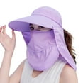 thumbnail image 1 of Ponytail Sun Hat For Women, 360 Degree UV Protection Mesh Wide Brim Buckle Hat, Foldable Beach Fishing Hat With Face Neck Flap, 4 Way Wearing, 1 of 5
