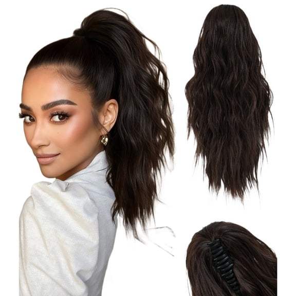 Ponytail Wig For Women, Grab Clip, Short Style, Light High Ponytail, Curly Hair, Naturally Fluffy Braid