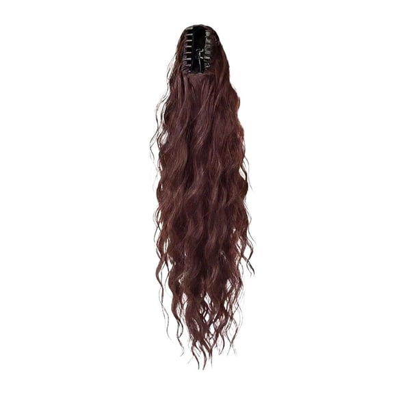 Ponytail wig for women, grab clip, long curly hair, natural fluffy, water ripple simulation, long braid