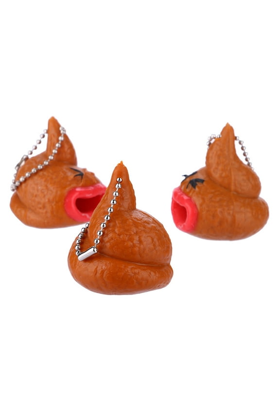 Poo Emoticon Toy Keychains Out Tongues Novelty Fun Little Tricky Prank