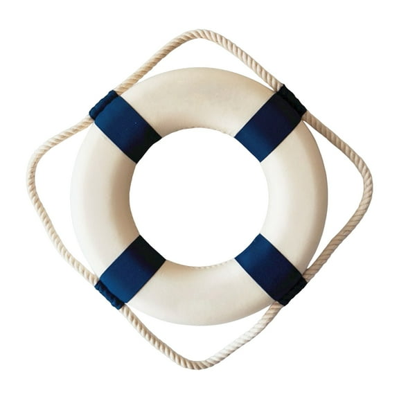 Poo Life Pool Safety Life Preserver Throw Ring Buoy - Swim Foam Rings for Swimming Pool Wall Decoration, Mediterranean Decoration Blue 9.8 Inch