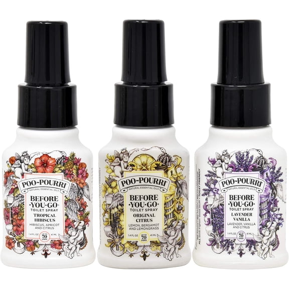 Poo- Original Citrus,Lavender Vanilla, and Tropical Hibiscus 1.4 Ounce Set
