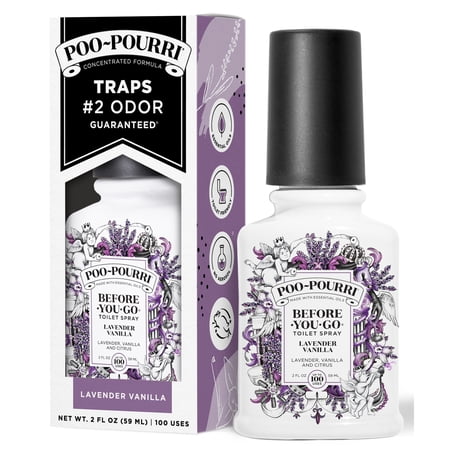 Poo~Pourri Lavender Vanilla, Lavender + Vanilla + Citrus, Before-You-Go Toilet Spray, 2 Oz