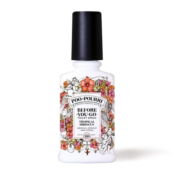 Poo-Pourri Before You Go Toilet Spray, 4 Oz, Tropical Hibiscus, Pack Of 12 Bottles