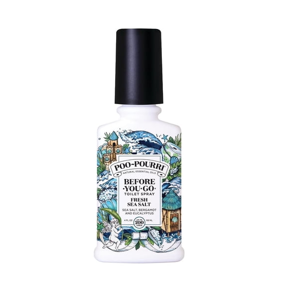 Poo-Pourri Before-You-Go Toilet Spray, Fresh Sea Salt 4 fl oz, Sea Salt, Bergamot, and Eucalyptus