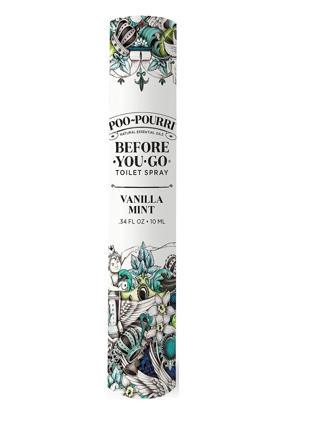 PooPourri Before You Go Toilet Spray, Vanilla Mint, 0.34 oz/10 ml