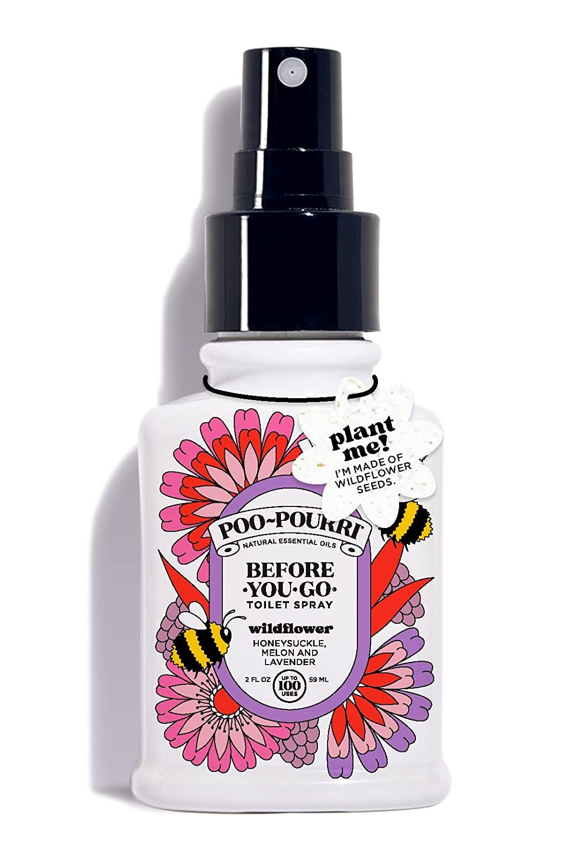 Poo-Pourri Before-You-go Toilet Spray, Wildflower Scent, Honeysuckle, Melon  and Lavender, Up To 100 Uses, 2 oz