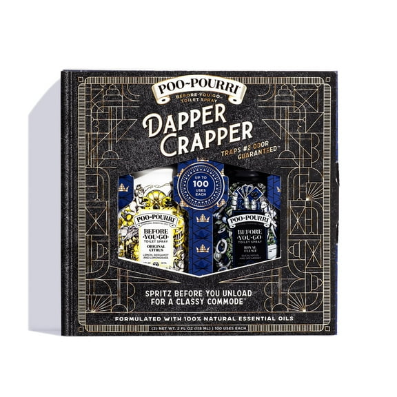 Poo-Pourri, Dapper Men's Gift Set Bundle Royal Flush 2 fl oz + Original Citrus 2 fl oz, 2 Pack Set Air Freshener