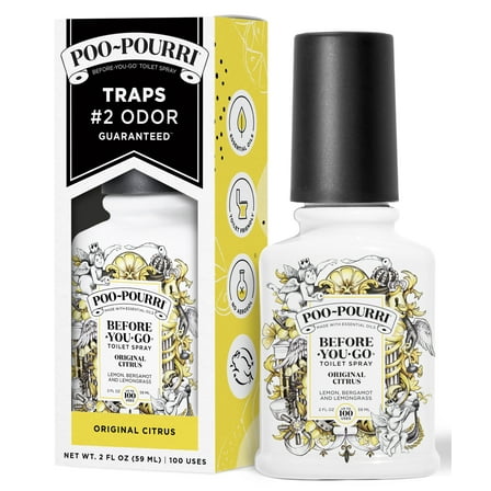 Poo-Pourri Original Citrus , Lemon + Bergamot + Lemongrass Before-You-Go Toilet Spray, 2 Oz