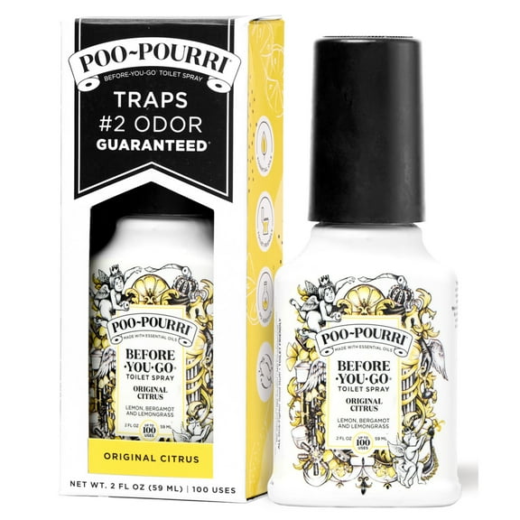 Poo~Pourri Original Citrus, Lemon + Bergamot + Lemongrass, Before-You-Go Toilet Spray, 2 Oz