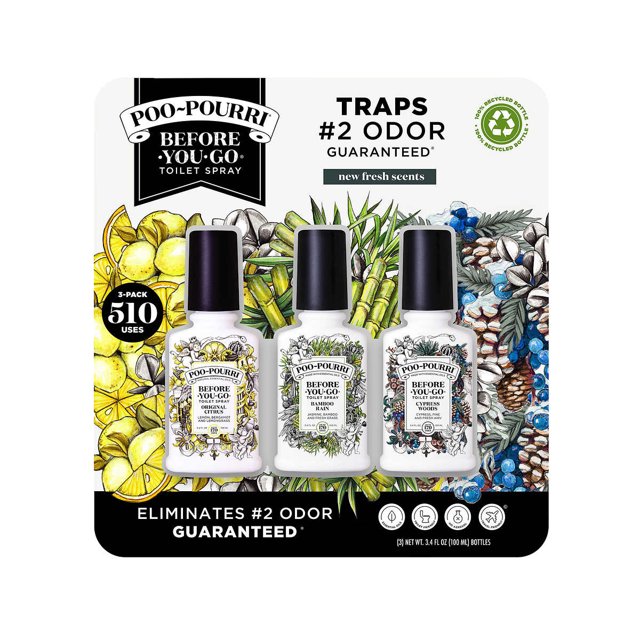 PooPourri Travel Size Toilet Spray Variety Pack, 3.4 Fluid Ounce (3