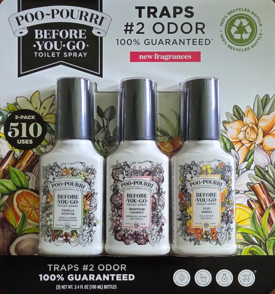 Poo-Pourri Toilet Spray, Variety Pack, 3.4 fl oz, 3-count