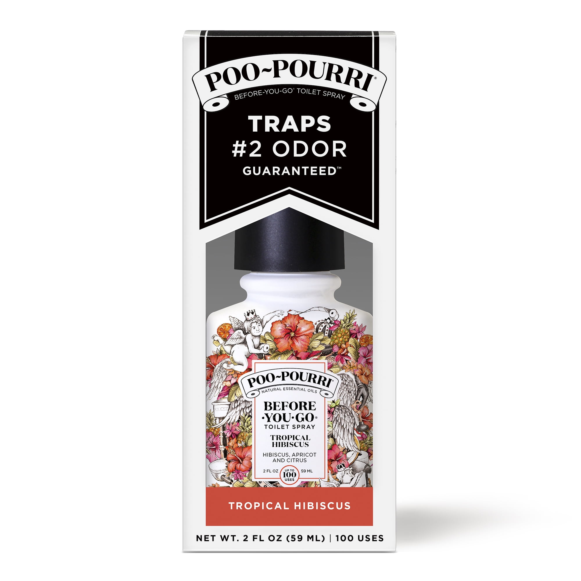 Poo-Pourri Before-You-Go Toilet Spray - Tropical Hibiscus 2oz + 16oz Refill Bundle