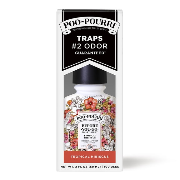 Poo~Pourri Tropical Hibiscus Toilet Spray, Hibiscus + Apricot + Citrus Before-You-Go Spray, 2 Oz