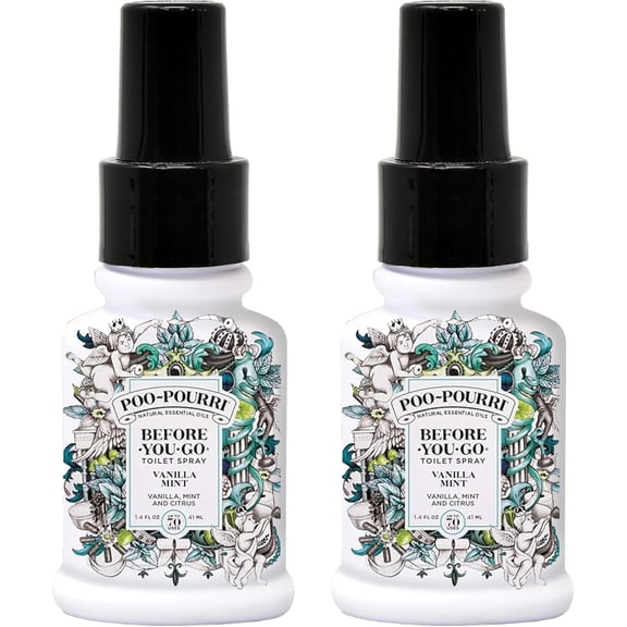 Poo- Toilet Spray, 1.4 oz, Vanilla Mint Scent, 2 Count