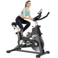 thumbnail image 1 of PooBoo Yellow Magnetic Indoor Stationary Exercise Cycling Bike for Home Office Cardio Workout LCD Monitor Maximum User Weight 360 lb, 1 of 9