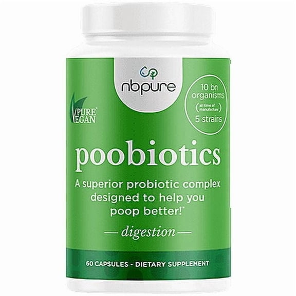 NBPure Poobiotics, Vegan Pre and Probiotic, 60 Capsules
