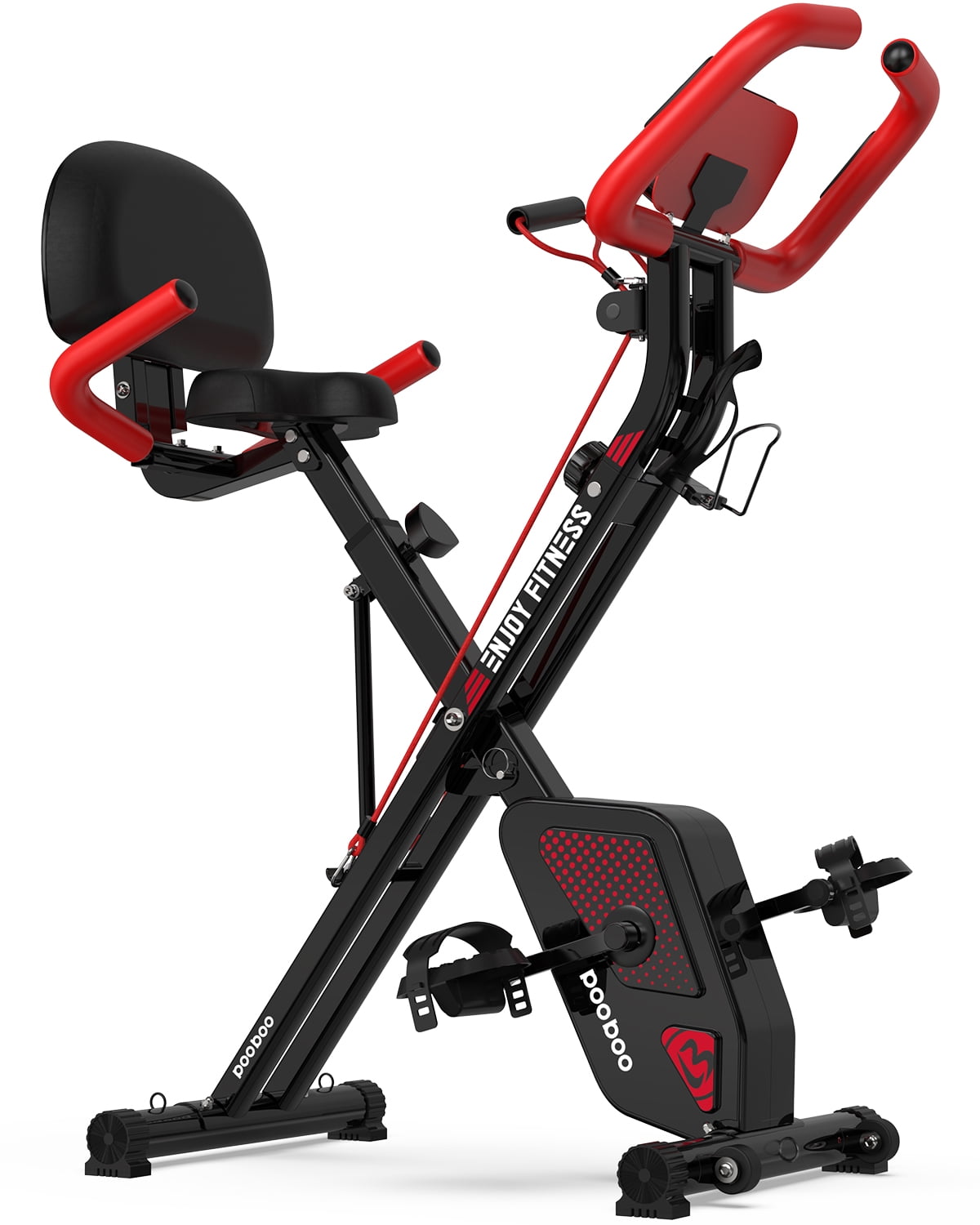 Pooboo 4in1 Exercise Bike Quiet Folding Stationary Bike