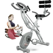Pooboo 4in1 Folding Magnetic Exercise Bike Indoor Cycling X Bikes Upright with Adjustable Backrest Stationary Bicycle 320lb