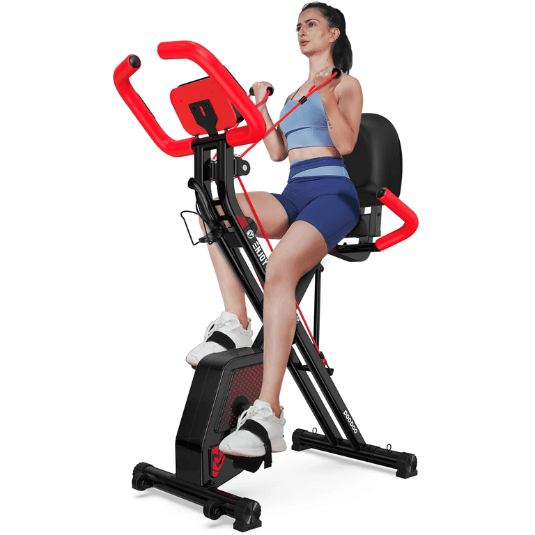 Foldable exercise bike with backrest sale