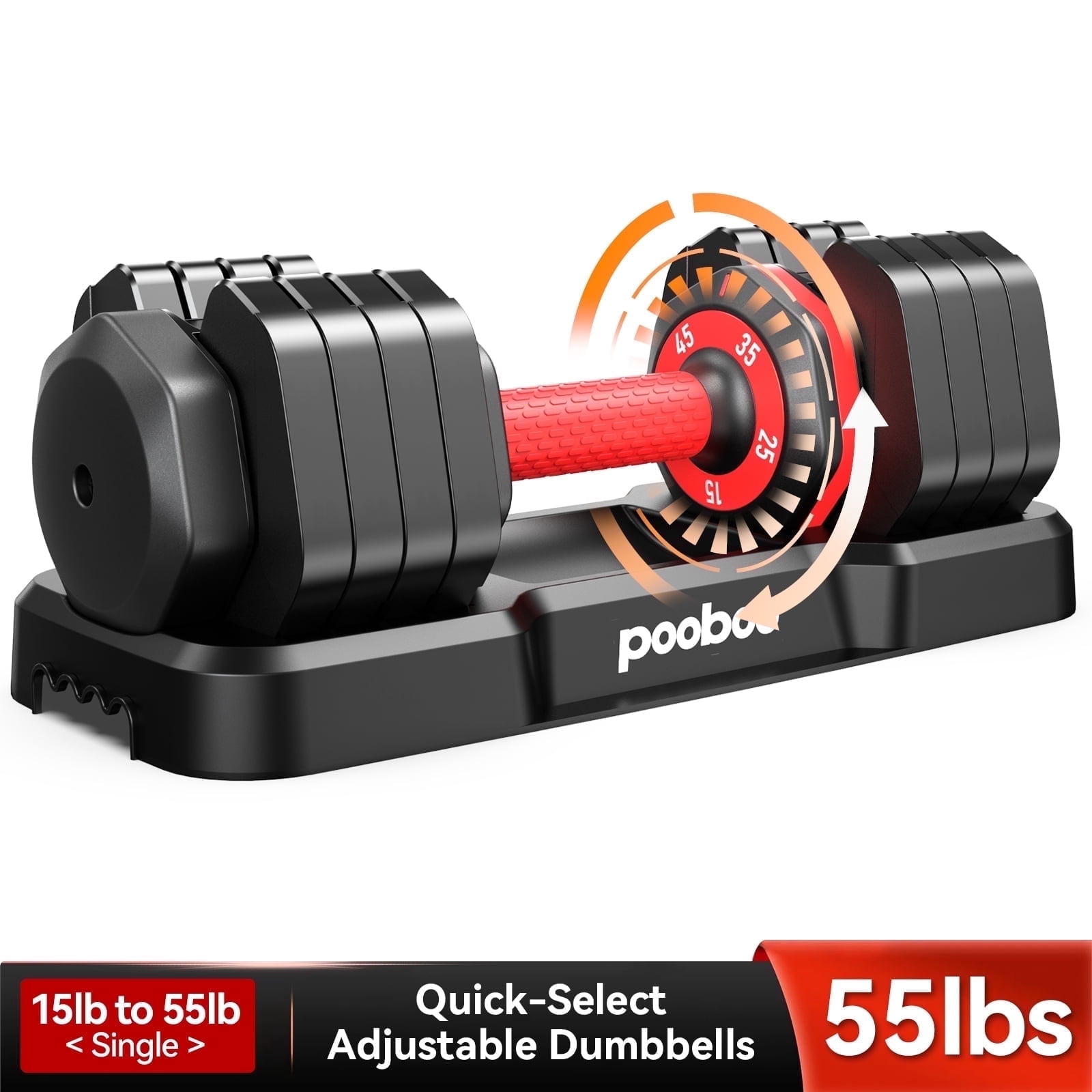 LNOW 55LB Adjustable Dumbbells 15lb to 55lb Adjustable Dumbbells for Home Gym Exercise Equipment