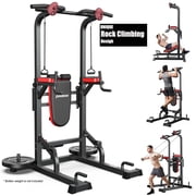 LNOW Multifunction Power Tower with Rock Climbing Grip and Incline Bench  Adjustable Dip Station Pull up Bar for Home Gym Strength Training Workout  480lbs