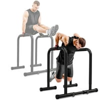 Pooboo Adjustable Dip Bar Heavy Duty Steel Dip Station Power Tower Dip Station Pull up Bar Power Rack Max Weight 300lbs