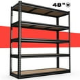 thumbnail image 1 of HASIMAN 72" H Storage Shelves Heavy Duty 3000 LBS Garage Shelving 5 Tiers Adjustable Shelf Unit for Garage, Basement, Pantry, 48" L x 18" W x 72" H, 1 of 7