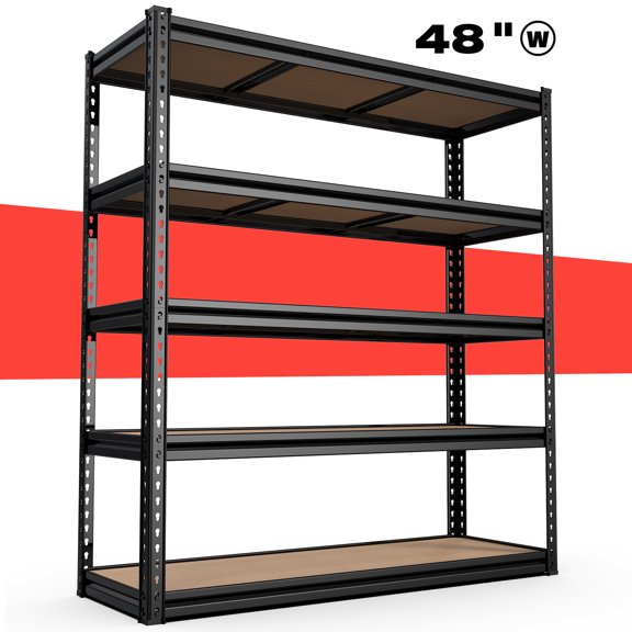 HASIMAN 72" H Storage Shelves Heavy Duty 3000 LBS Garage Shelving 5 Tiers Adjustable Shelf Unit for Garage, Basement, Pantry, 48" L x 18" W x 72" H