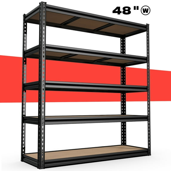 HASIMAN 72" H Storage Shelves Heavy Duty 3000 LBS Garage Shelving 5 Tiers Adjustable Shelf Unit for Garage, Basement, Pantry, 48" L x 18" W x 72" H