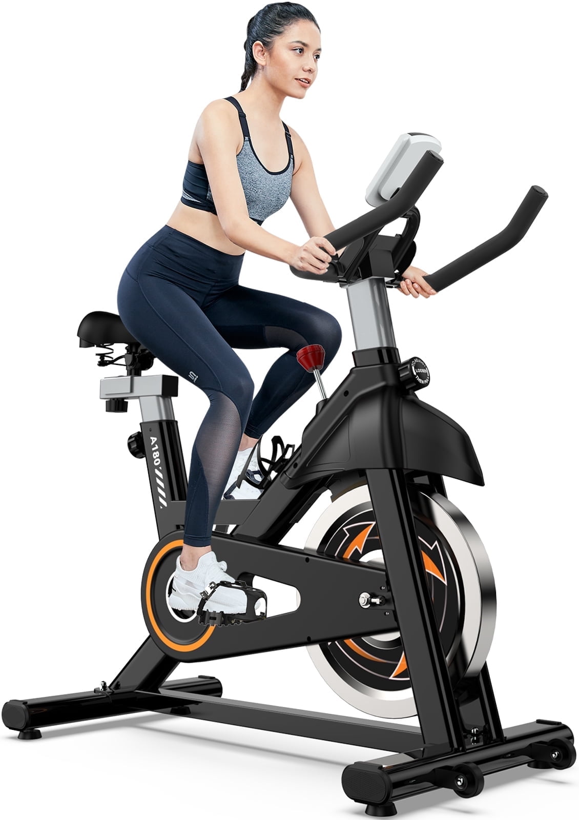 LNOW  Full Adjustable Stationary Exercise Bike Indoor Cycling Bikes for Home Workout Cardio 350 lb