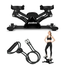 Pooboo Cardio Mini Stepper Machine with Resistance Bands, Home Fitness Air Stepper Stair Climber 350lbs