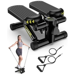 Steppers for Exercise at Home Mini Stair Stepper with Resistance Bands and 330LBS Loading Capacity Hydraulic Fitness Stepper with LCD Monitor Workout Stepper Machine for Full Body Workout White Walmar...