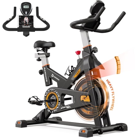 Pooboo Cycling Bicycle Stationary Magnetic Resistance Exercise Bike Belt Drive Indoor with LCD Monitor with Ipad Mount for Indoor Cardio Workout Max Weight 350 lbs