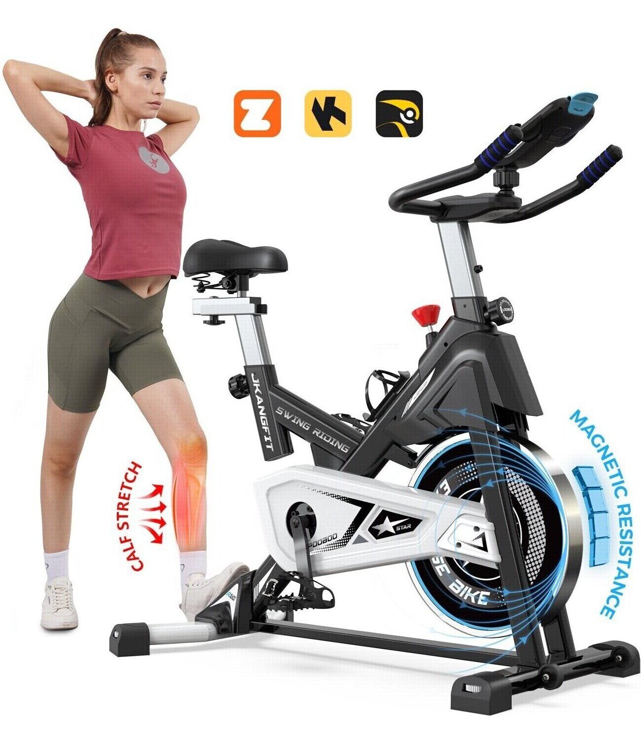 Pooboo Indoor Cycling Bike, Commercial Standard, 44lbs Flywheel - Main Image