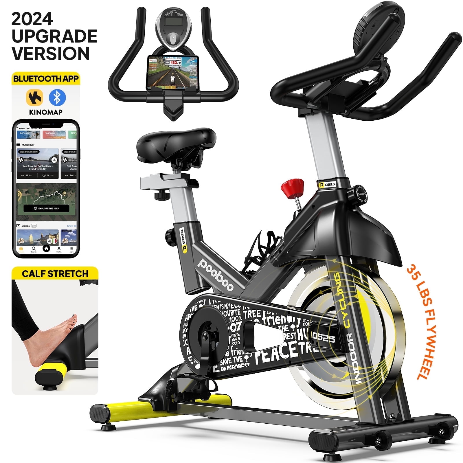 Pooboo Exercise Bike Indoor Cycling Bike Magnetic 