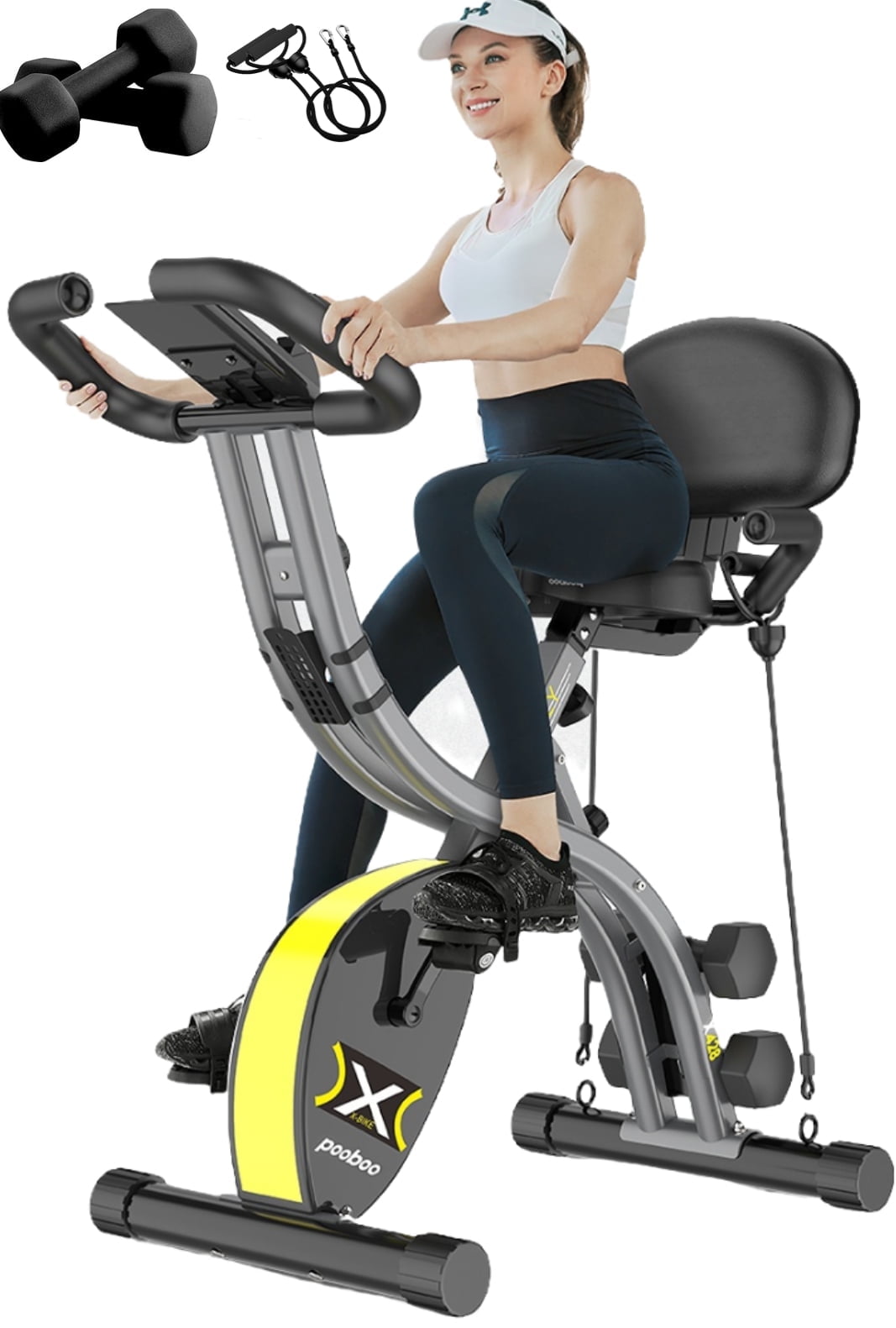 Pooboo X-bike X42801 Magnetic Folding Exercise Bike with 8