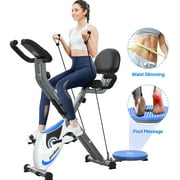 Pooboo Folding Exercise Bike Cycool X-Bike Indoor Home Cardio Quiet Cycling Bicycle with 8 Level Adjustable Magnetic Resistance Stationary Bike with Comfortable Cushion Weight up to 300 lbs
