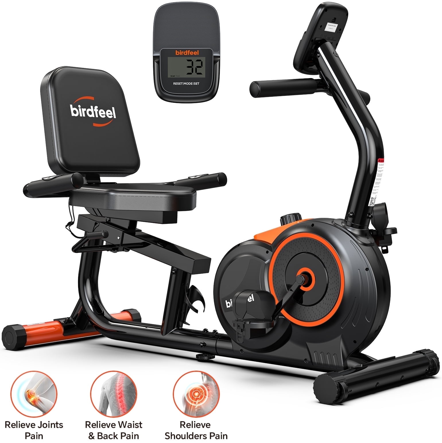HASIMAN Recumbent Exercise Bike Magnetic Stationary Cycling Bicycle Indoor Workout Bikes with Large Caption Display \u0026 Adjustable Resistance for Home Seniors Adults Max Weight 350LBS