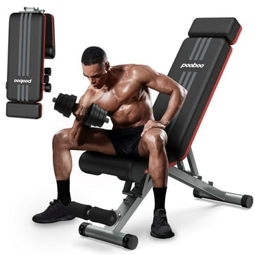 Pooboo Folding Incline Bench Adjustable Workout Weight Bench Gym Dumbbell Bench Strength Training 660 lbs Capacity