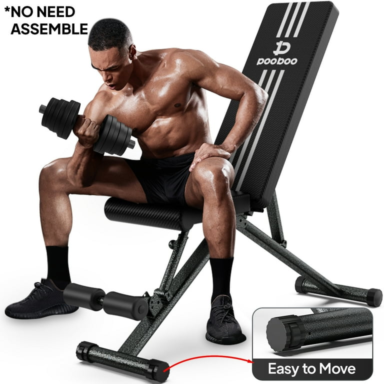 Pooboo Folding Sturdy Workout Bench Free Installation Weight