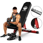 LNOW 1200LB Heavy-Duty Adjustable Weight Bench - Strength Training, Dual Rails & C-Lock Safety for Home Gym (Flat/Incline/Decline)