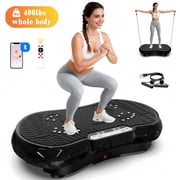 LNOW Vibration Plate Exercise Machine, Vibrating Muscle Toner for Fat Burning, Whole Body Workout Vibration Platform with Bluetooth & Massage Pedals for Home Fitness 400lbs