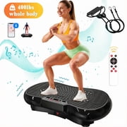 LNOW Vibration Plate Exercise Machine, Vibrating Muscle Toner for Fat Burning, Whole Body Workout Vibration Platform with Bluetooth & Massage Pedals for Home Fitness 400lbs