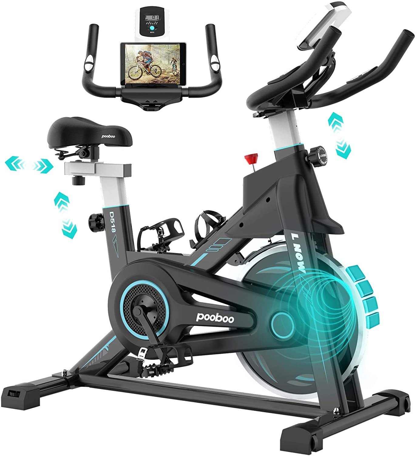 Pooboo Indoor Cycling Bike Magnetic Stationary Exercise Bikes Home Cardio Workout Bicycle Machine 350lb Flywheel Weight 40lbs