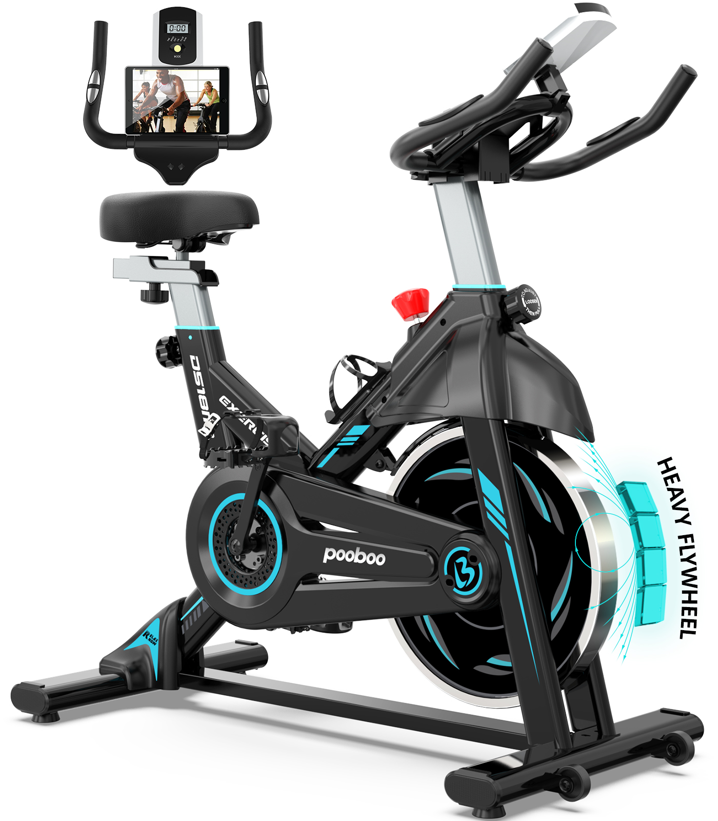Pooboo Indoor Cycling Bike Magnetic Stationary Exercise Bikes Home Cardio Workout Bicycle Machine 350lb Flywheel Weight 40lbs - image 1 of 14