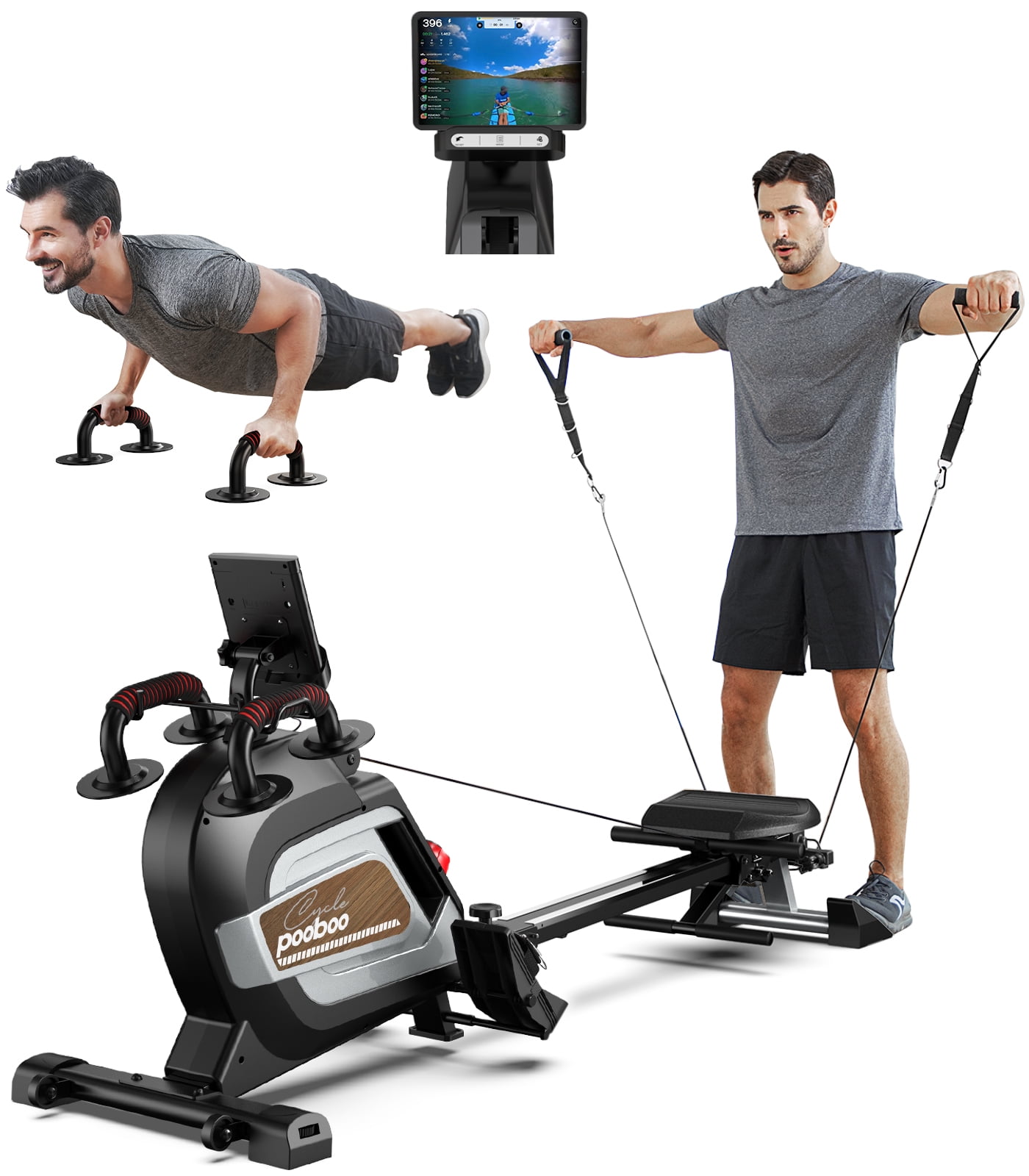 Pooboo Heavy-Duty 2023 Inversion Table, Indoor Pain Relief Gym ...