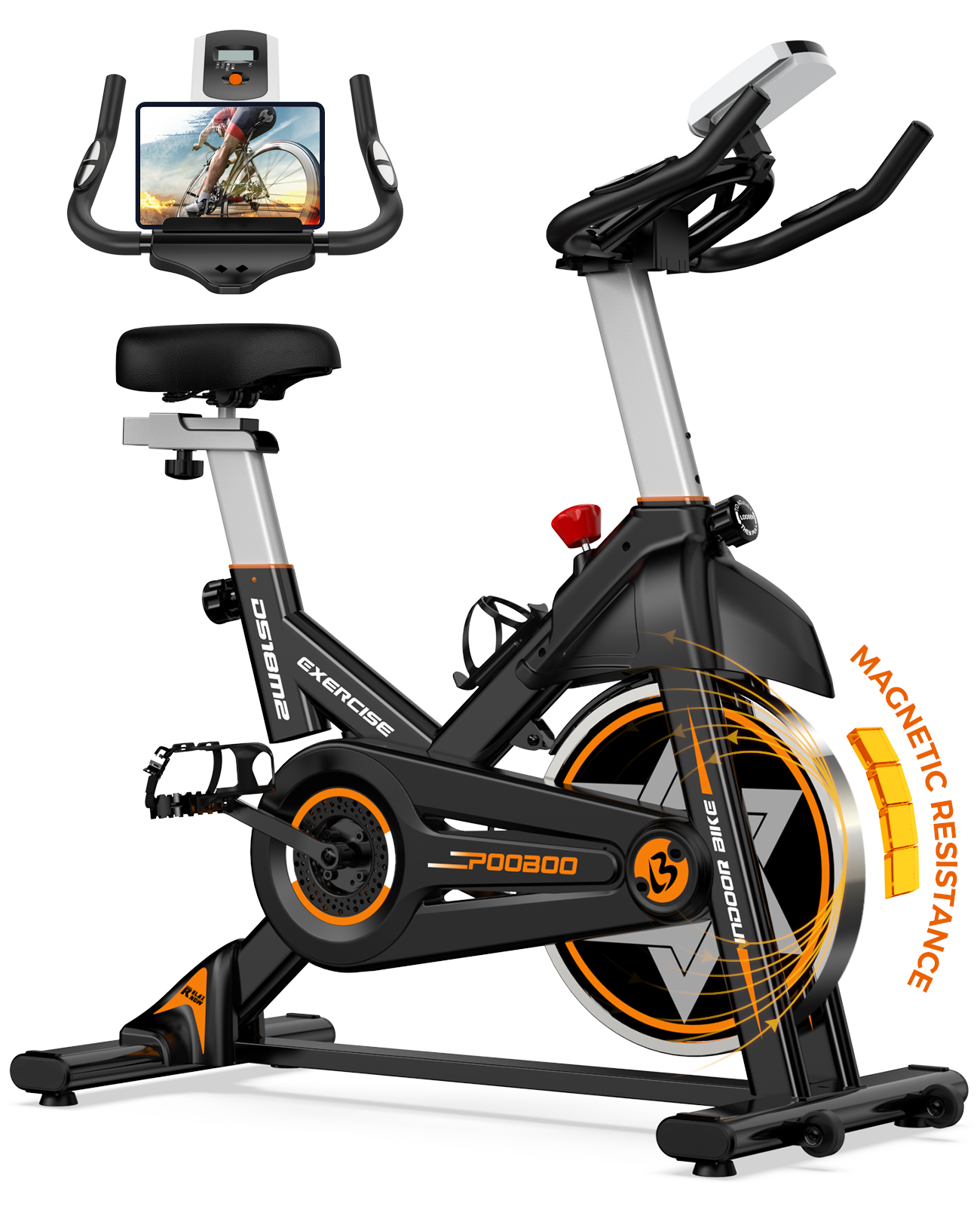 Pooboo Magnetic Exercise Bike Indoor Cycling Bike for Home Cardio Workout Stationary Bike Heavy-Duty Flywheel Quiet Belt Drive - image 1 of 11