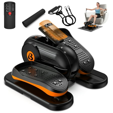 Pooboo Under Desk Elliptical Machine Fully Assembled Electric Pedal Exerciser Trainer Dual-Directional Training Mini Exercise Equipment with Remote control & LCD Monitor for Home Office Gym