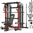 thumbnail image 1 of LNOW 2000LB Pro Smith Machine with Dual Pulley Cable System, Lat Pulldown, Dip Bars-Power Cage for Home Gym, 1 of 15